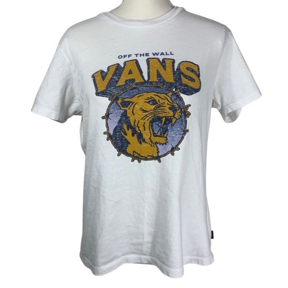 Vans Off the Wall Rawr Cat White T-Shirt - Medium - Picture 5 of 8